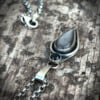 Obsidiaan Hanger Zilver met Zwarte Onyx | Handgemaakte Edelsteen Hanger van 925 Sterling Zilver✨🖤