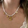 Pearls and Charms ketting stainless steel