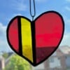 Prachtige handgemaakte glazen harthanger | Tiffany-techniek