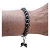 Raw Shungite Bead Bracelet-Handmade Stretchy Black Stone-Natural Crystal Jewelry.