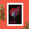 Red origami bird ansicht kaart A6