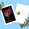 Red origami bird ansicht kaart A6