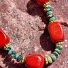 Red Safari: armband met rode jaspis en Afrikaanse turkoois