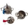 Set of 4 Handmade Moroccan Sugar Bowls with Lid – Silver Plated Brass – Andalusian Tea Container – Vintage Decor.
