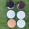 Set van 6 onderzetters van echte koeienhuid 9cm