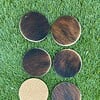 Set van 6 onderzetters van echte koeienhuid 9cm