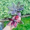 Set van twee paarse 3D-bloemen | Tiffany-stijl glas-in-lood