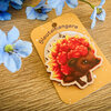 Sleutelhanger chinese lantaarn egel hout