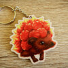 Sleutelhanger chinese lantaarn egel hout