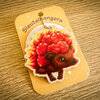 Sleutelhanger chinese lantaarn egel hout