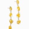 Statement Oorbellen met 4 Stenen Gevuld Echte Bloemen uit Amsterdam (Limoncello Romance)