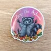 Sticker awkward trashpanda holografisch vaatwasser proof