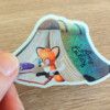 Sticker Foxy tales glitter vaatwasserproof
