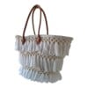 Straw Beach Bag with Pom Poms, Handmade French Market Tote, Boho Woven Basket Bag, Summer Beach Tote, Unique Gift for Her