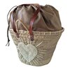 Straw Beach Bag with Pom Poms, Handmade French Market Tote, Boho Woven Basket Bag, Summer Beach Tote, Unique Gift for Her