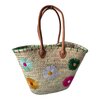 Straw Beach Bag with Pom Poms, Handmade French Market Tote, Boho Woven Basket Bag, Summer Beach Tote, Unique Gift for Her