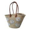 Straw Beach Bag with Pom Poms, Handmade French Market Tote, Boho Woven Basket Bag, Summer Beach Tote, Unique Gift for Her