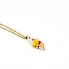 Subtiele Ketting met Facet Hanger Gevuld met Echt Gipskruid uit Den Haag (Fleur de Soleil)