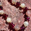 Sun and Heart: ketting met zonnesteen, granaat en roze bergkristal
