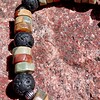 Taurus: stoere armband (m/v) met aquaterra jaspis en basalt