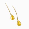 Threader Oorbellen met Druppelvormige Hangers Gevuld met Echte Bloemen uit Amsterdam (Limoncello Romance)