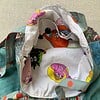 Totebag met geborduurde molen en Barbapa voering