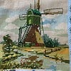 Totebag met geborduurde molen en Barbapa voering