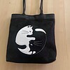 Totebag met Yin Yang kat