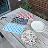 Unieke handgemaakte borrelplank - blauw/wit
