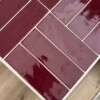 Unieke handgemaakte bijzettafel bordeaux - 42x42x28cm