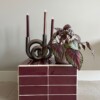 Unieke handgemaakte bijzettafel bordeaux - 42x42x28cm