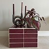 Unieke handgemaakte bijzettafel bordeaux - 42x42x28cm
