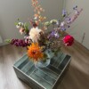 Unieke handgemaakte bijzettafel groen - 60x60x40cm