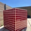 Unieke handgemaakte bijzettafel rood - 30x30cm