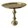 Vintage Moroccan Brass Coffee Table Handmade Engraved Copper Tray Folding Legs ⌀42,5cm.