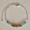 Zilveren armband half edelstenen half ketting