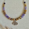 Zilveren ketting half schakelketting half edelstenen | Lotus