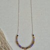 Zilveren ketting half schakelketting half edelstenen | Lotus
