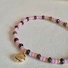 Zomerse armband met tijgeroog en schelpbedel | Shell