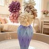 Cadeauset 5x elastieken bloemen in 3D vaas - diamant patroon (diverse kleuren)