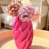 Cadeauset 5x elastieken bloemen in 3D vaas | rond- diverse kleuren)