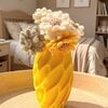 Cadeauset 5x elastieken bloemen in 3D vaas | rond- diverse kleuren)