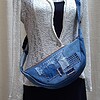 Denim slingbag / crossbodybag donker