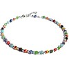 Enkelketting met millefiori kralen van 4 mm en zilverkleurige kralen van 3 mm. Handgemaakt enkelbandje, Murano glaskralen, Per Elle sieraden