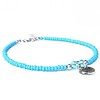 Enkelketting met rocailles en bedel 'beach girl'. Handgemaakt enkelkettinkje, glaskralen, Ibiza sieraden, strand, zee, Per Elle sieraden