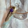 Fairy ketting Carribean Blue Calciet met bergkristal en amethist