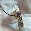 Fairy ketting Carribean Blue Calciet met bergkristal en amethist