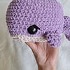 Gehaakte lila walvis knuffel