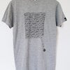 Hand bedrukt grijs katoen-viscose t-shirt, binair breien design, men's, medium