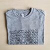Hand bedrukt grijs katoen-viscose t-shirt, binair breien design, men's, medium